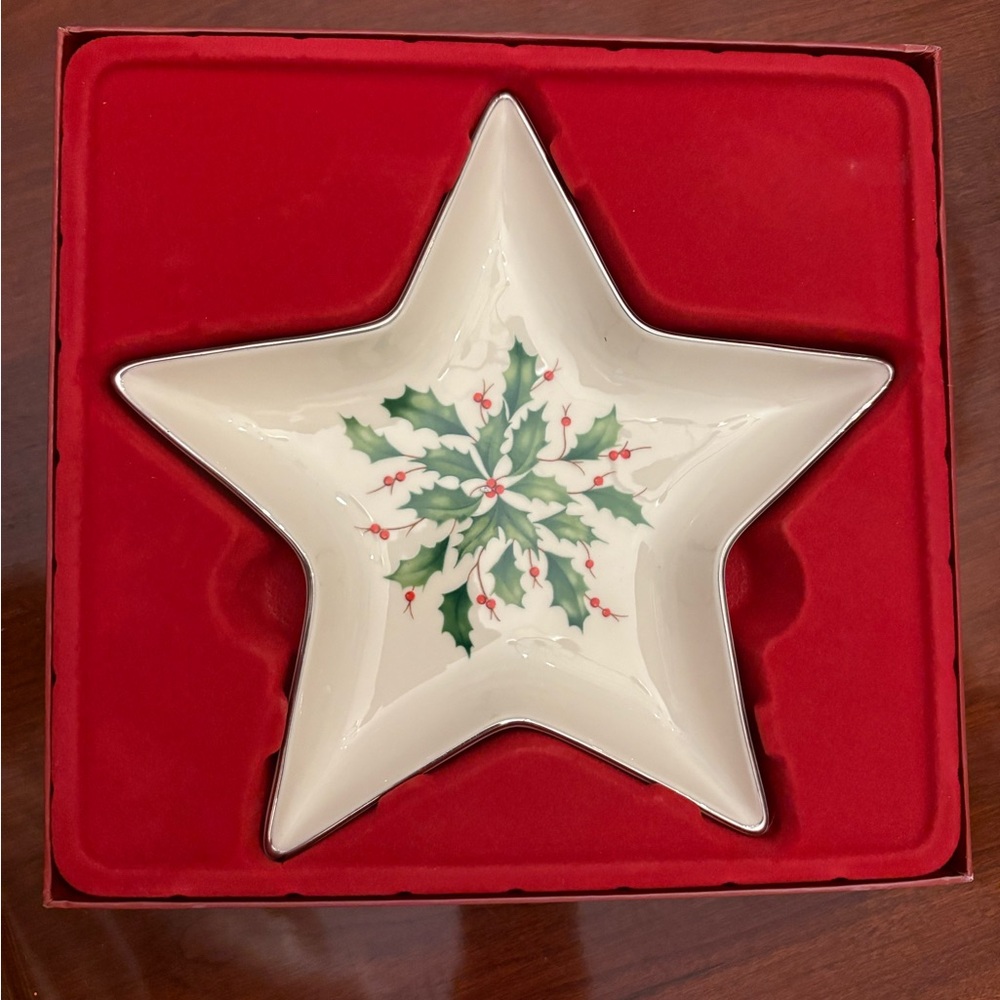 Lenox Holiday Platinum Star Candy Dish - Picture 2 of 4